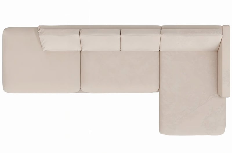 Fabric sofa 3-seat chaise longue