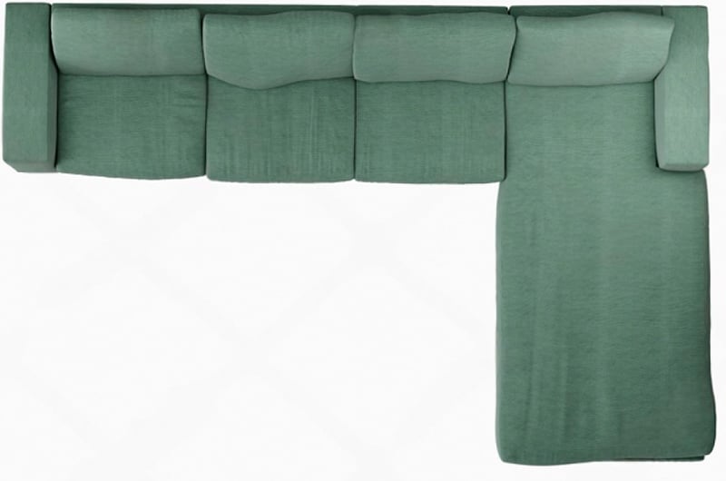 Fabric sofa 4-seat chaise longue